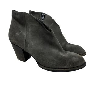Paul Green Ankle Booties Women's Size UK 4.5 US 7 Dark Gray Suede Boots
